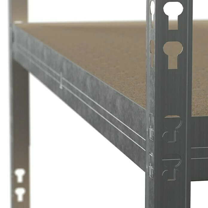 BAUHAUS Regalux Metall-Schwerlastregal L X B X H: 40 X 90 X 180 Cm, Traglast: 175 Kg/Boden, Anzahl Böden: 5 Stk., Stecken, Silber 6 BAUHAUS Regalux Metall-Schwerlastregal L X B X H: 40 X 90 X 180 Cm, Traglast: 175 Kg/Boden, Anzahl Böden: 5 Stk., Stecken, Silber – Bild 6
