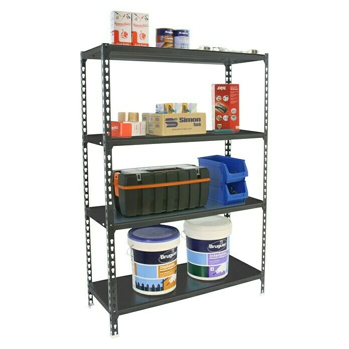 BAUHAUS Simonrack Simonclick Metallregal Mini L X B X H: 30 X 80 X 150 Cm, Traglast: 180 Kg/Boden, Anzahl Böden: 4 Stk., Stecken, Anthrazit 2 BAUHAUS Simonrack Simonclick Metallregal Mini L X B X H: 30 X 80 X 150 Cm, Traglast: 180 Kg/Boden, Anzahl Böden: 4 Stk., Stecken, Anthrazit – Bild 2