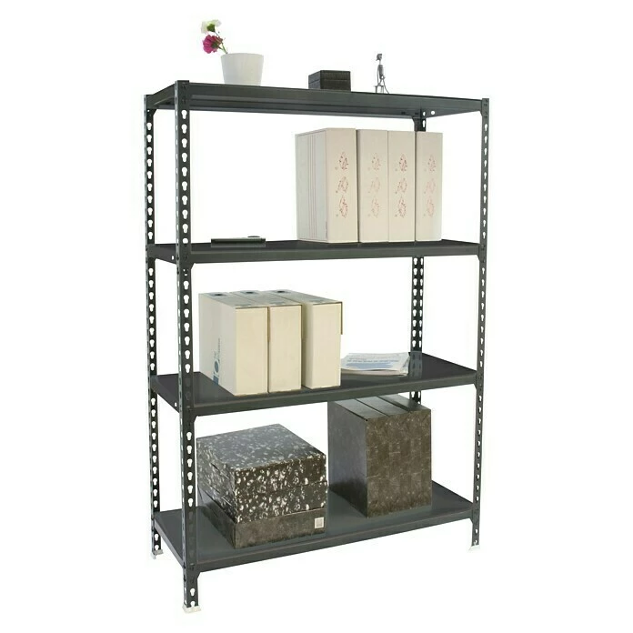 BAUHAUS Simonrack Simonclick Metallregal Mini L X B X H: 30 X 80 X 150 Cm, Traglast: 180 Kg/Boden, Anzahl Böden: 4 Stk., Stecken, Anthrazit 3 BAUHAUS Simonrack Simonclick Metallregal Mini L X B X H: 30 X 80 X 150 Cm, Traglast: 180 Kg/Boden, Anzahl Böden: 4 Stk., Stecken, Anthrazit – Bild 3