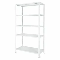 BAUHAUS Regalux Metallregal L X B X H: 45 X 100 X 188 Cm, Traglast: 65 Kg/Boden, Weiß