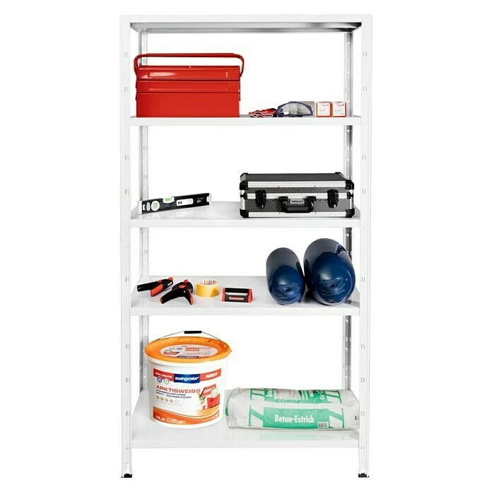 BAUHAUS Regalux Metallregal L X B X H: 45 X 100 X 188 Cm, Traglast: 65 Kg/Boden, Weiß 5 BAUHAUS Regalux Metallregal L X B X H: 45 X 100 X 188 Cm, Traglast: 65 Kg/Boden, Weiß – Bild 5