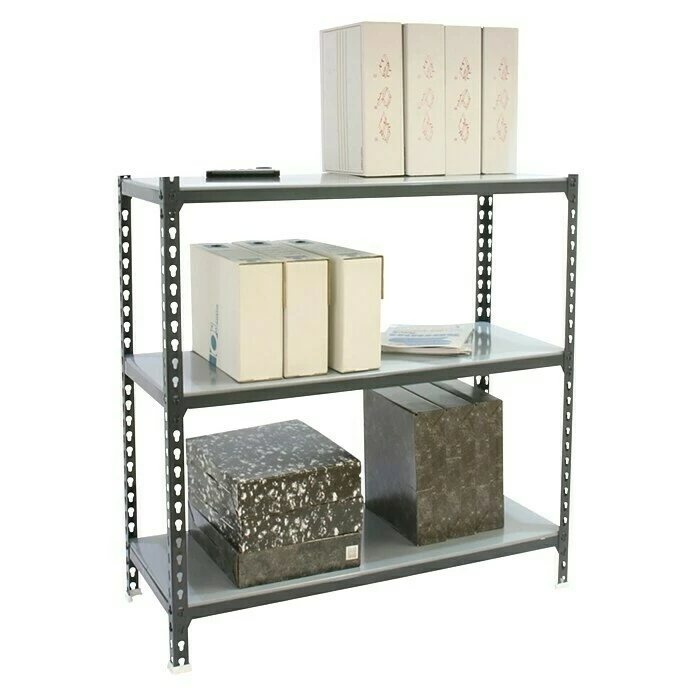 BAUHAUS Simonrack Simonclick Metallregal Mega L X B X H: 50 X 120 X 90 Cm, Traglast: 180 Kg/Boden, Anzahl Böden: 3 Stk., Stecken, Anthrazit/Silber 2 BAUHAUS Simonrack Simonclick Metallregal Mega L X B X H: 50 X 120 X 90 Cm, Traglast: 180 Kg/Boden, Anzahl Böden: 3 Stk., Stecken, Anthrazit/Silber – Bild 2