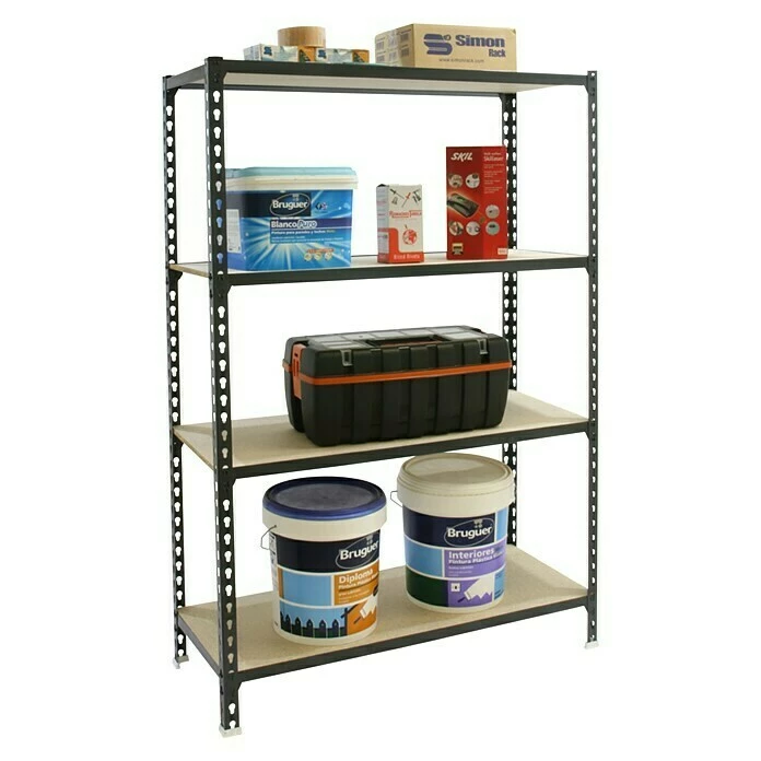 BAUHAUS Simonrack Maderclick Metallregal L X B X H: 40 X 90 X 150 Cm, Traglast: 150 Kg/Boden, Anzahl Böden: 4, Stecken, Anthrazitgrau 2 BAUHAUS Simonrack Maderclick Metallregal L X B X H: 40 X 90 X 150 Cm, Traglast: 150 Kg/Boden, Anzahl Böden: 4, Stecken, Anthrazitgrau – Bild 2