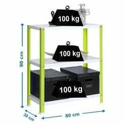 BAUHAUS Simonrack Homeclassic Metallregal L X B X H: 30 X 80 X 90 Cm, Traglast: 100 Kg/Boden, Anzahl Böden: 3 Stk., Schrauben, Grün 5 BAUHAUS Simonrack Homeclassic Metallregal L X B X H: 30 X 80 X 90 Cm, Traglast: 100 Kg/Boden, Anzahl Böden: 3 Stk., Schrauben, Grün -Werkstatteinrichtung store 12 783