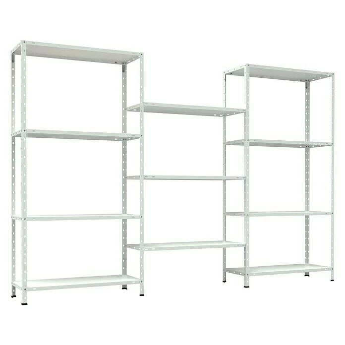 BAUHAUS TKT Metallregal L X B X H: 30 X 225 X 150 Cm, Traglast: 30 Kg/Boden, Anzahl Böden: 11 Stk., Schrauben, Weiß 1 BAUHAUS TKT Metallregal L X B X H: 30 X 225 X 150 Cm, Traglast: 30 Kg/Boden, Anzahl Böden: 11 Stk., Schrauben, Weiß