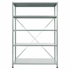 BAUHAUS Scholz Metall-Lagerregal Grundelement Länge: 600 Mm, Breite: 1.250 Mm, Höhe: 1.920 Mm, Traglast: 180 Kg/Boden, Anzahl Böden: 5 Stk.