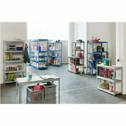 BAUHAUS Regalux Metall-Schwerlastregal M L X B X H: 50 X 60 X 180 Cm, Traglast: 290 Kg/Boden, Anzahl Böden: 5 Stk., Stecken, Blau -Werkstatteinrichtung store 12 813