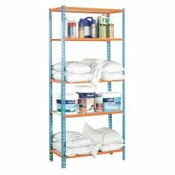 BAUHAUS Simonrack Maderclick Metallregal Plus L X B X H: 30 X 100 X 200 Cm, Traglast: 150 Kg/Boden, Anzahl Böden: 5, Stecken, Blau/Orange -Werkstatteinrichtung store 12 82