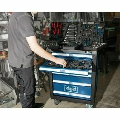 BAUHAUS Scheppach Werkstattwagen TW 1000 L X B X H: 77 X 46 X 97 Cm, Stahl, Blau, 263 -tlg. -Werkstatteinrichtung store 12 833