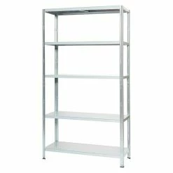 BAUHAUS Regalux Metallregal INOX L X B X H: 40 X 100 X 187 Cm, Edelstahl, Traglast: 80 Kg/Boden, Stecken