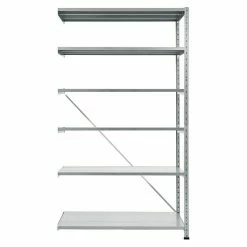 BAUHAUS Scholz Metall-Lagerregal Anbauelement Länge: 700 Mm, Breite: 1.210 Mm, Höhe: 2.280 Mm, Traglast: 210 Kg/Boden, Anzahl Böden: 6 Stk.