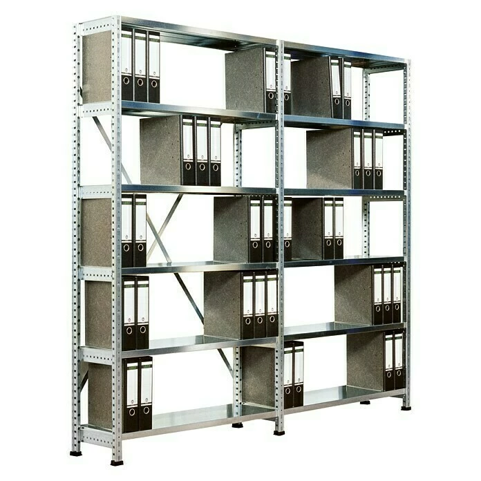 BAUHAUS Scholz Aktenregal Grundelement Länge: 850 Mm, Breite: 300 Mm, Höhe: 1.920 Mm, Traglast: 100 Kg/Boden, Anzahl Böden: 6 Stk. 3 BAUHAUS Scholz Aktenregal Grundelement Länge: 850 Mm, Breite: 300 Mm, Höhe: 1.920 Mm, Traglast: 100 Kg/Boden, Anzahl Böden: 6 Stk. – Bild 3