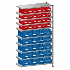 BAUHAUS Scholz System Metall-Sichtlagerkastenregal Anbauelement S300 320 X 1.010 X 1.920 Mm, Traglast: 90 Kg/Boden, Stecken