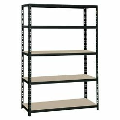 BAUHAUS Regalux Metall-Schwerlastregal XL L X B X H: 50 X 120 X 180 Cm, Traglast: 290 Kg/Boden, Anzahl Böden: 5 Stk., Stecken, Schwarz