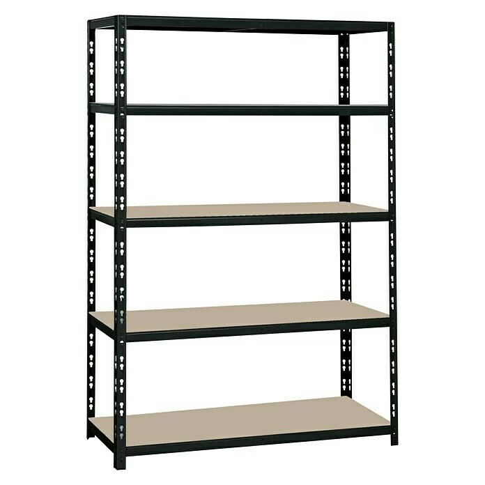 BAUHAUS Regalux Metall-Schwerlastregal XL L X B X H: 50 X 120 X 180 Cm, Traglast: 290 Kg/Boden, Anzahl Böden: 5 Stk., Stecken, Schwarz 1 BAUHAUS Regalux Metall-Schwerlastregal XL L X B X H: 50 X 120 X 180 Cm, Traglast: 290 Kg/Boden, Anzahl Böden: 5 Stk., Stecken, Schwarz
