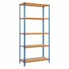 BAUHAUS Simonrack Maderclick Metallregal Plus L X B X H: 40 X 100 X 200 Cm, Traglast: 150 Kg/Boden, Anzahl Böden: 5, Stecken, Blau/Orange