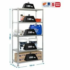 BAUHAUS Simonrack Simonclick Metallregal Plus L X B X H: 50 X 100 X 200 Cm, Traglast: 180 Kg/Boden, Anzahl Böden: 5 Stk., Stecken, Grau 6 BAUHAUS Simonrack Simonclick Metallregal Plus L X B X H: 50 X 100 X 200 Cm, Traglast: 180 Kg/Boden, Anzahl Böden: 5 Stk., Stecken, Grau -Werkstatteinrichtung store 12 915