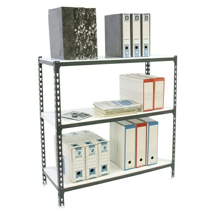 BAUHAUS Simonrack Simonclick Metallregal Mini L X B X H: 40 X 80 X 90 Cm, Traglast: 180 Kg/Boden, Anzahl Böden: 3 Stk., Stecken, Anthrazit/Weiß 2 BAUHAUS Simonrack Simonclick Metallregal Mini L X B X H: 40 X 80 X 90 Cm, Traglast: 180 Kg/Boden, Anzahl Böden: 3 Stk., Stecken, Anthrazit/Weiß – Bild 2