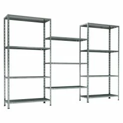 BAUHAUS TKT Metallregal L X B X H: 30 X 225 X 150 Cm, Traglast: 30 Kg/Boden, Anzahl Böden: 11 Stk., Schrauben, Silber