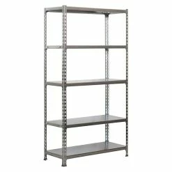 BAUHAUS Simonrack Simonclick Metallregal Mini L X B X H: 30 X 80 X 180 Cm, Traglast: 180 Kg/Boden, Anzahl Böden: 5 Stk., Stecken, Silber