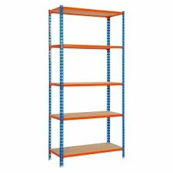 BAUHAUS Simonrack Maderclick Metallregal Super Plus L X B X H: 40 X 110 X 200 Cm, Traglast: 150 Kg/Boden, Anzahl Böden: 5, Stecken, Blau/Orange