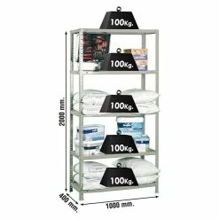 BAUHAUS Simonrack Comfort Metallregal L X B X H: 40 X 100 X 200 Cm, Traglast: 100 Kg/Boden, Anzahl Böden: 5 Stk., Schrauben, Grau 9 BAUHAUS Simonrack Comfort Metallregal L X B X H: 40 X 100 X 200 Cm, Traglast: 100 Kg/Boden, Anzahl Böden: 5 Stk., Schrauben, Grau -Werkstatteinrichtung store 12 981